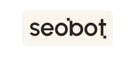 The "seobot" logo consists of the word "seobot" in black lowercase letters with a small period at the end, centered on a light beige background.