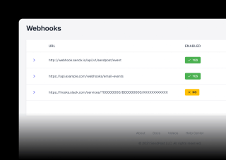 A webhook URL and enabled status are displayed in the image.