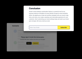 A pop-up window advises businesses to customize brand settings through email marketing, highlighting the strength of brand identity in business lookalike emails.