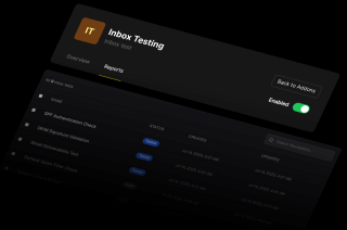 Two software application screens display 