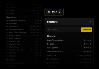 A customizable shortcode editor displays a navigation bar with options for 