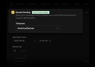 A campaign dashboard displays a 