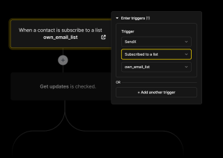 A black email sublist input field with 