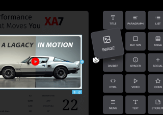 A car in motion, a video, and a car in motion are displayed on a webpage, accompanied by a menu bar and image editing options.