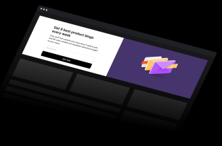 A product blogging website features a black and purple color scheme, a search bar, and information about product blogs, inviting users to join now.