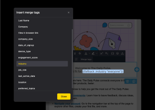 A computer screen displays a dark gray interface with a list of 